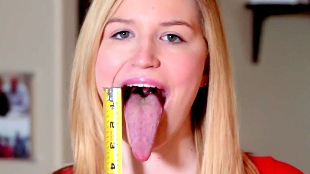 Large tongue with messy spit photo