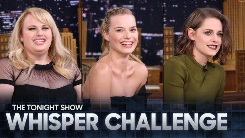 Whisper Challenge with Margot Robbie, Kristen Stewart and Rebel Wilson | The Tonight Show