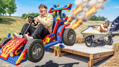 Rocket Lego Car vs. Jet Car Race